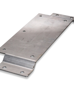 Connecting plate for litter scraper in end set double-blade